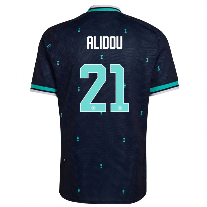 Danxen Mujer Camiseta Alemania Faride Alidou #21 Marino Azul Cielo Blanco 2ª Equipación 26-28 La Camisa México