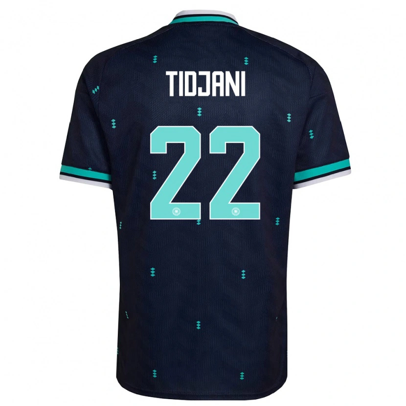 Danxen Mujer Camiseta Alemania Nouh Tidjani #22 Marino Azul Cielo Blanco 2ª Equipación 26-28 La Camisa México