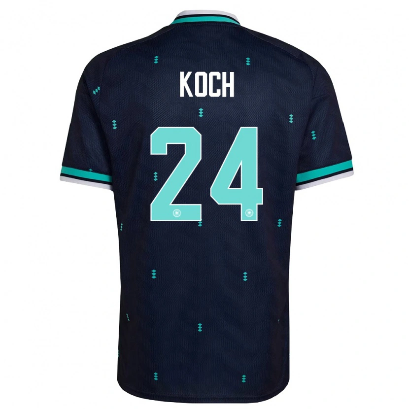 Danxen Mujer Camiseta Alemania Robin Koch #24 Marino Azul Cielo Blanco 2ª Equipación 26-28 La Camisa México