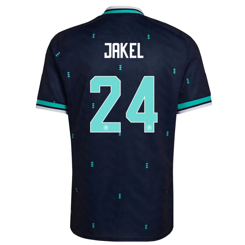 Danxen Mujer Camiseta Alemania Frederik Jakel #24 Marino Azul Cielo Blanco 2ª Equipación 26-28 La Camisa México