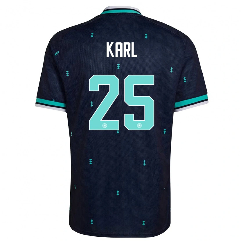Danxen Mujer Camiseta Alemania Lennart Karl #25 Marino Azul Cielo Blanco 2ª Equipación 26-28 La Camisa México