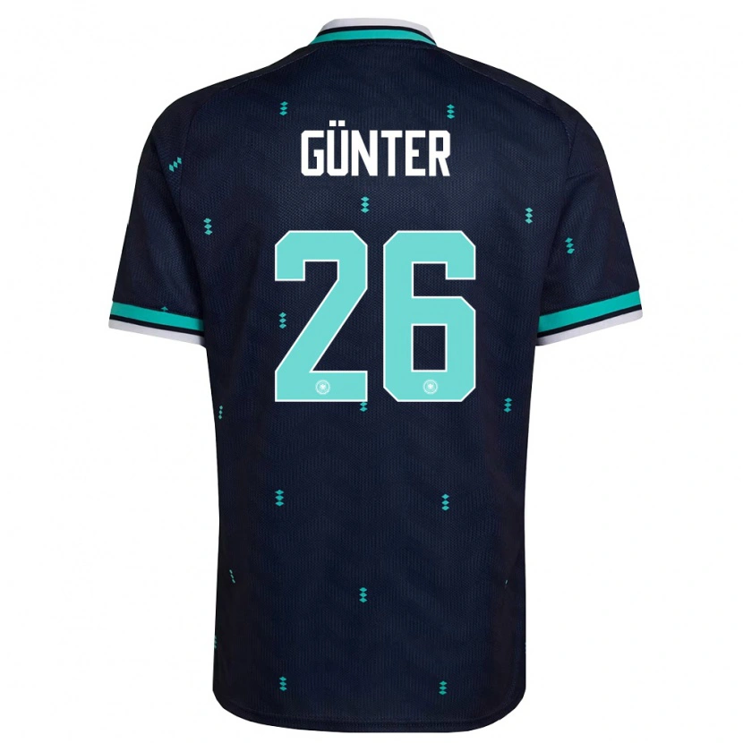 Danxen Mujer Camiseta Alemania Christian Günter #26 Marino Azul Cielo Blanco 2ª Equipación 26-28 La Camisa México