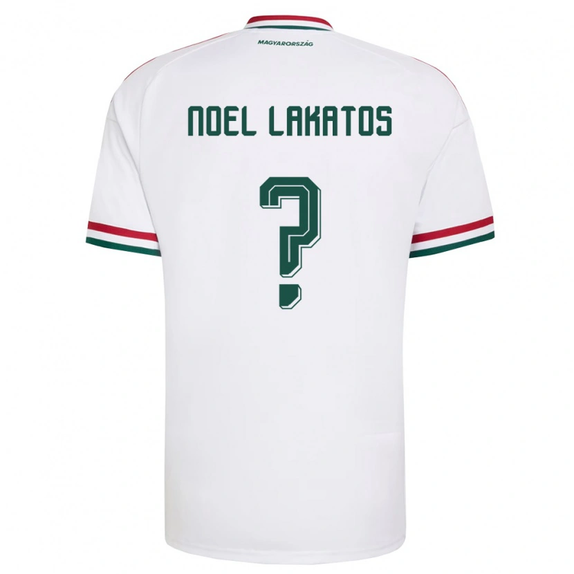 Danxen Mujer Camiseta Hungría Noel Lakatos #0 Blanco Rojo Verde 2ª Equipación 26-28 La Camisa México