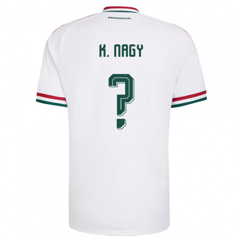 Danxen Mujer Camiseta Hungría Kristóf Nagy #0 Blanco Rojo Verde 2ª Equipación 26-28 La Camisa México