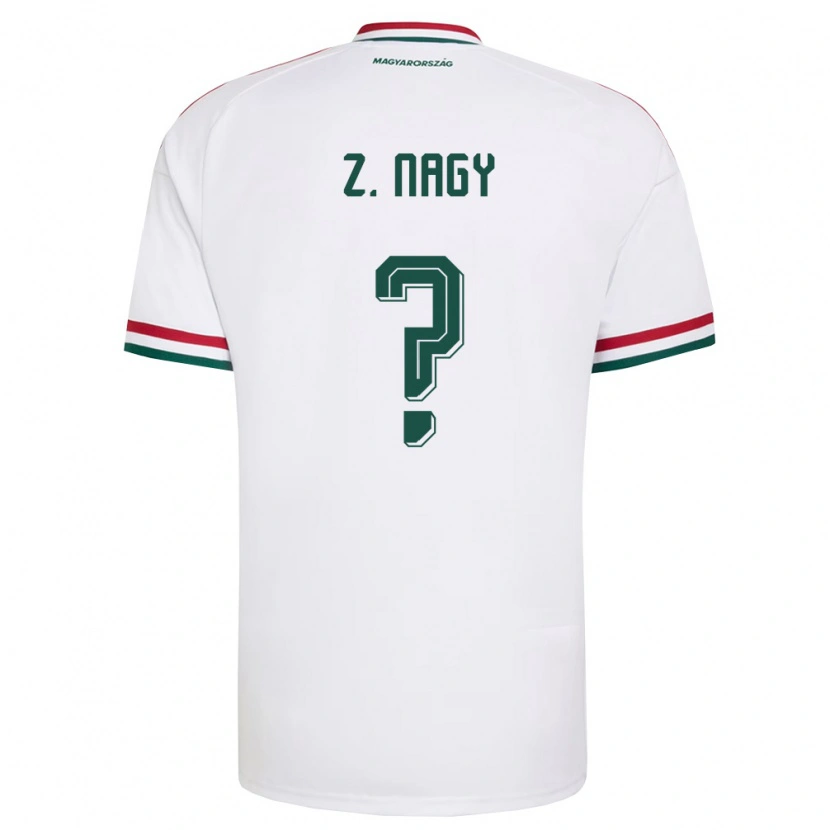 Danxen Mujer Camiseta Hungría Zétény Nagy #0 Blanco Rojo Verde 2ª Equipación 26-28 La Camisa México