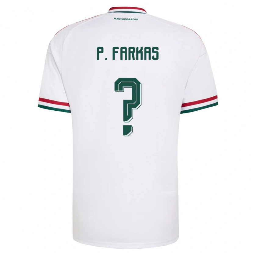 Danxen Mujer Camiseta Hungría Patrik Farkas #0 Blanco Rojo Verde 2ª Equipación 26-28 La Camisa México