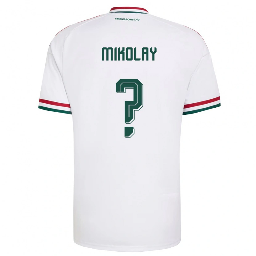 Danxen Mujer Camiseta Hungría Timóteus Mikolay #0 Blanco Rojo Verde 2ª Equipación 26-28 La Camisa México
