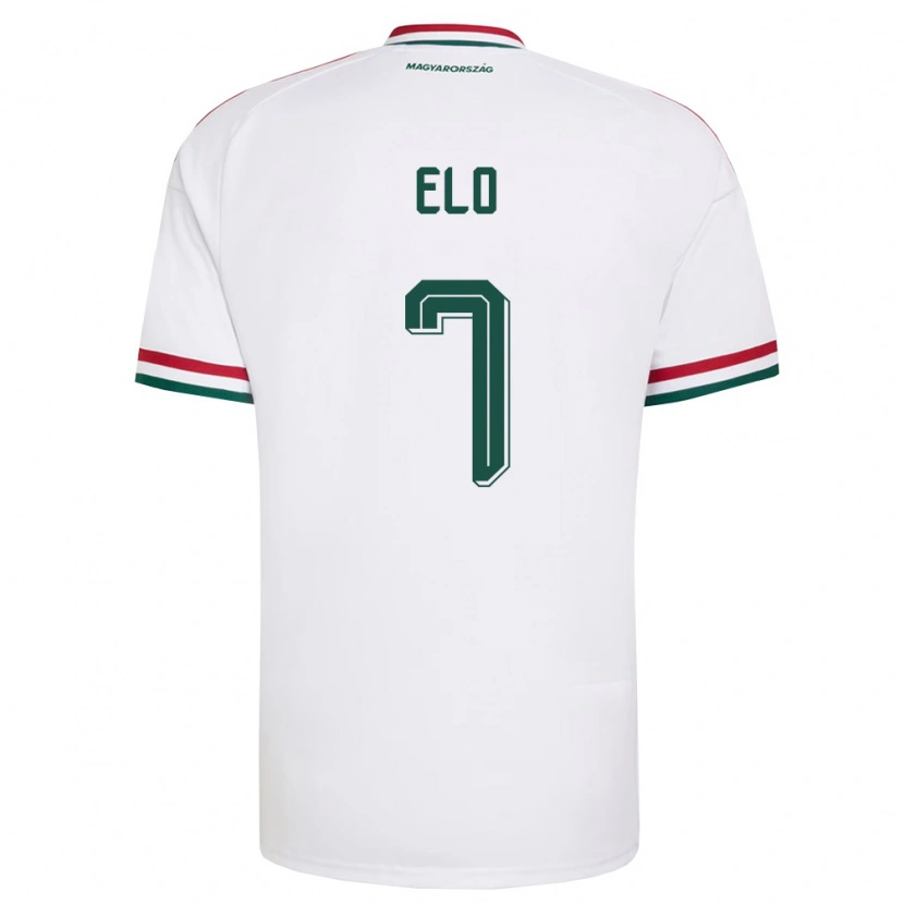 Danxen Mujer Camiseta Hungría Csongor Élő #7 Blanco Rojo Verde 2ª Equipación 26-28 La Camisa México