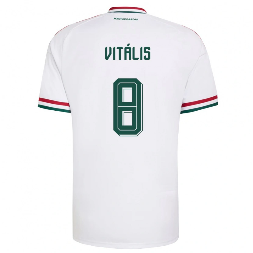 Danxen Mujer Camiseta Hungría Milán Vitális #8 Blanco Rojo Verde 2ª Equipación 26-28 La Camisa México