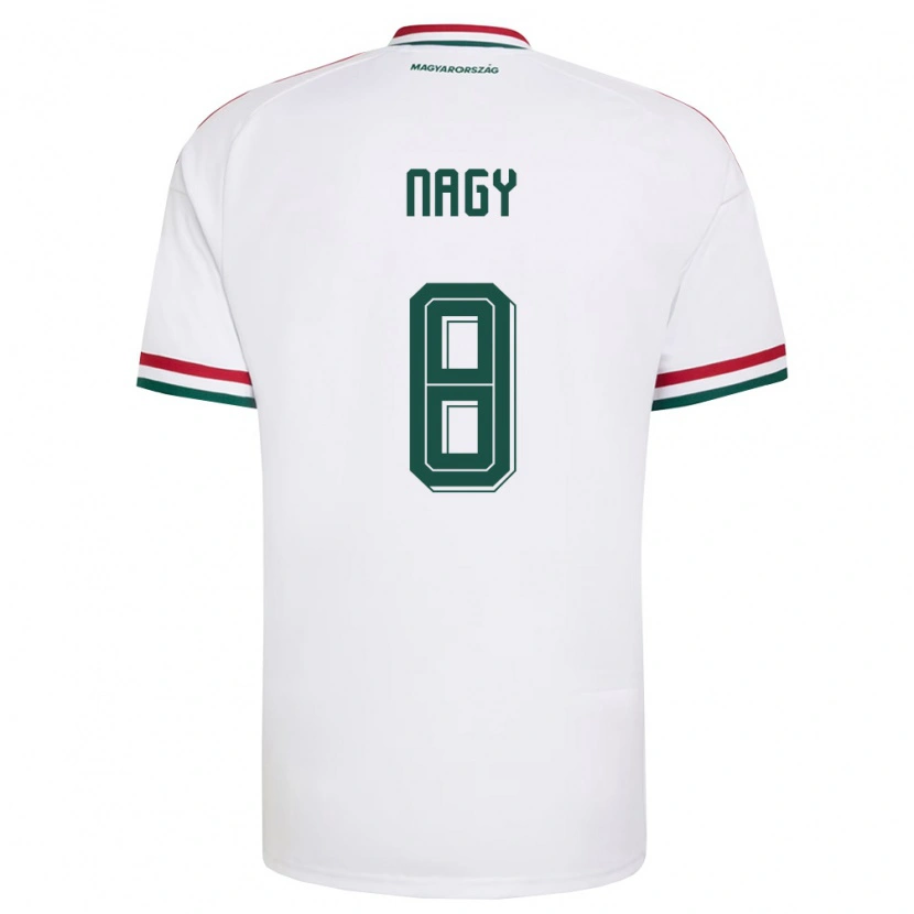 Danxen Mujer Camiseta Hungría Ádám Nagy #8 Blanco Rojo Verde 2ª Equipación 26-28 La Camisa México