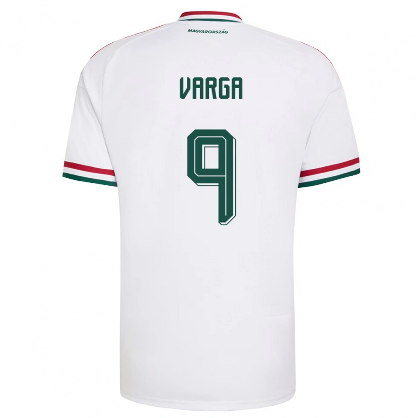 Danxen Mujer Camiseta Hungría Zsolt Varga #9 Blanco Rojo Verde 2ª Equipación 26-28 La Camisa México