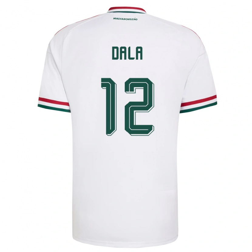 Danxen Mujer Camiseta Hungría Martin Dala #12 Blanco Rojo Verde 2ª Equipación 26-28 La Camisa México