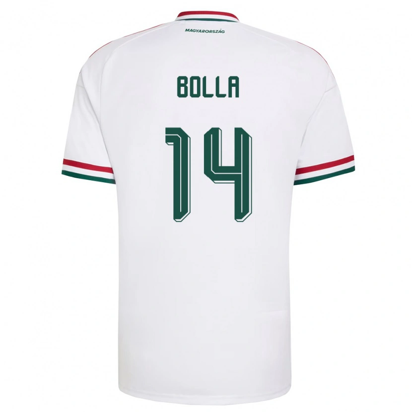 Danxen Mujer Camiseta Hungría Bendegúz Bolla #14 Blanco Rojo Verde 2ª Equipación 26-28 La Camisa México