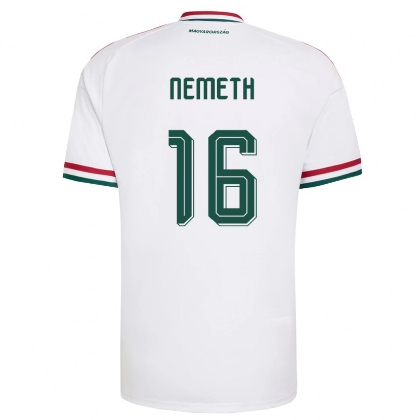 Danxen Mujer Camiseta Hungría Hunor Németh #16 Blanco Rojo Verde 2ª Equipación 26-28 La Camisa México