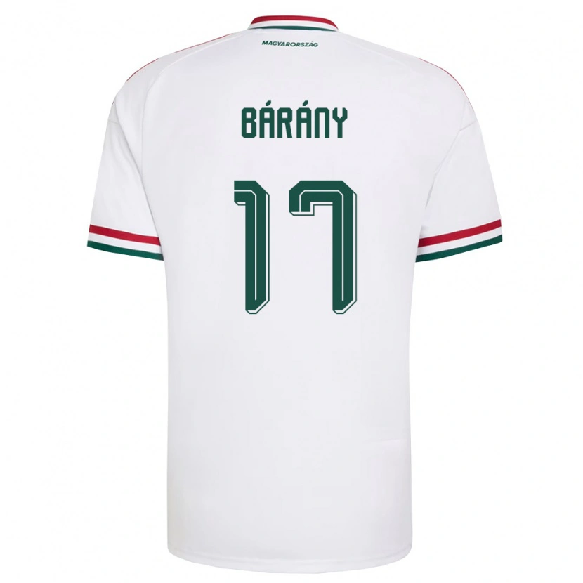 Danxen Mujer Camiseta Hungría Donát Bárány #17 Blanco Rojo Verde 2ª Equipación 26-28 La Camisa México