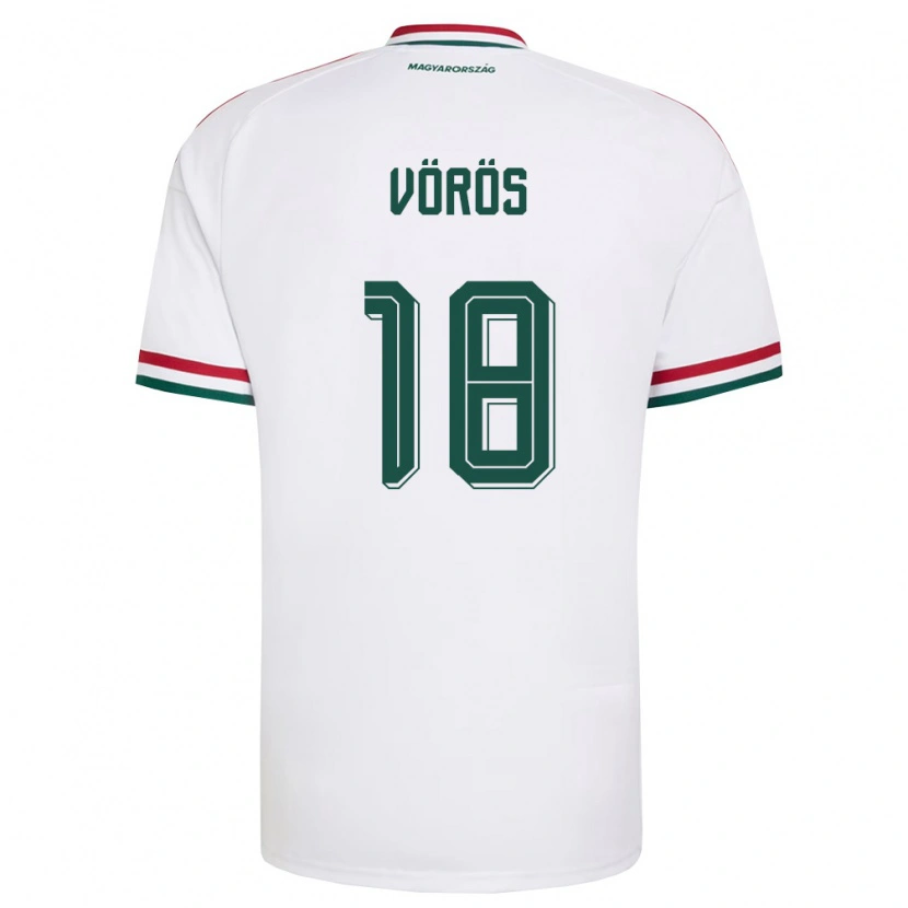 Danxen Mujer Camiseta Hungría Barna Vörös #18 Blanco Rojo Verde 2ª Equipación 26-28 La Camisa México