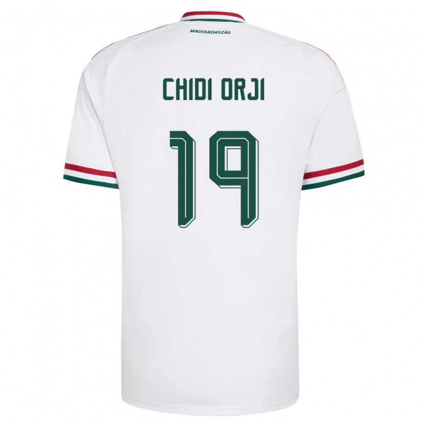 Danxen Mujer Camiseta Hungría Dávid Chidi Orji #19 Blanco Rojo Verde 2ª Equipación 26-28 La Camisa México