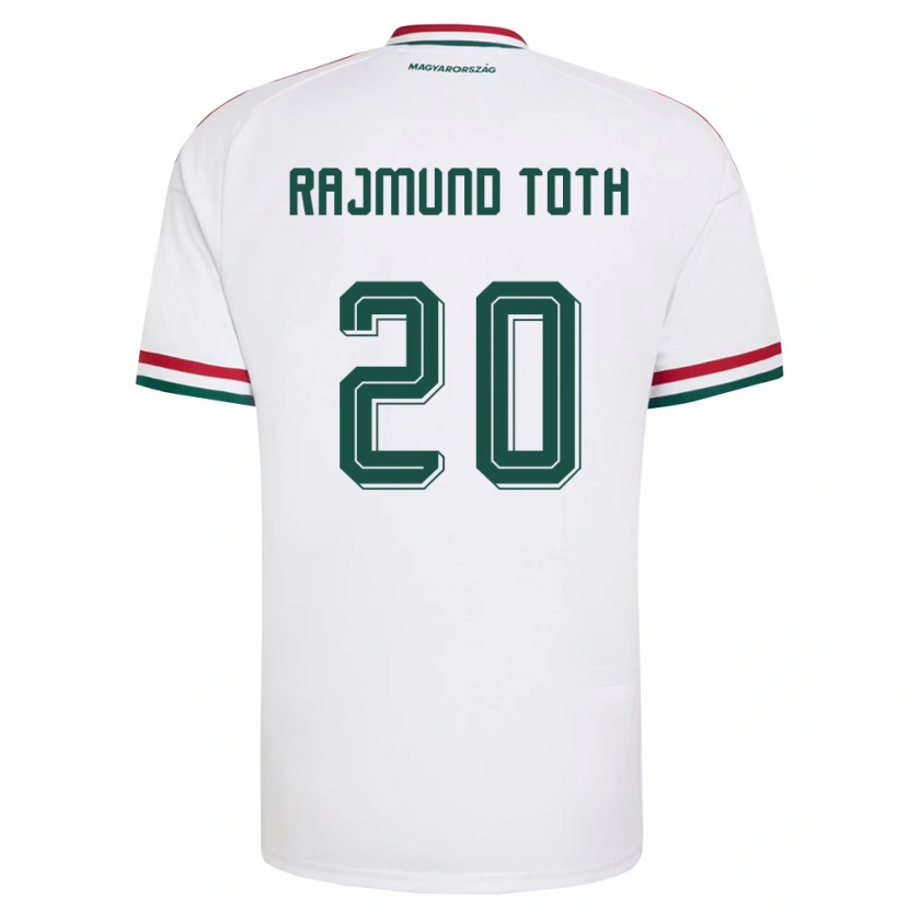 Danxen Mujer Camiseta Hungría Rajmund Tóth #20 Blanco Rojo Verde 2ª Equipación 26-28 La Camisa México