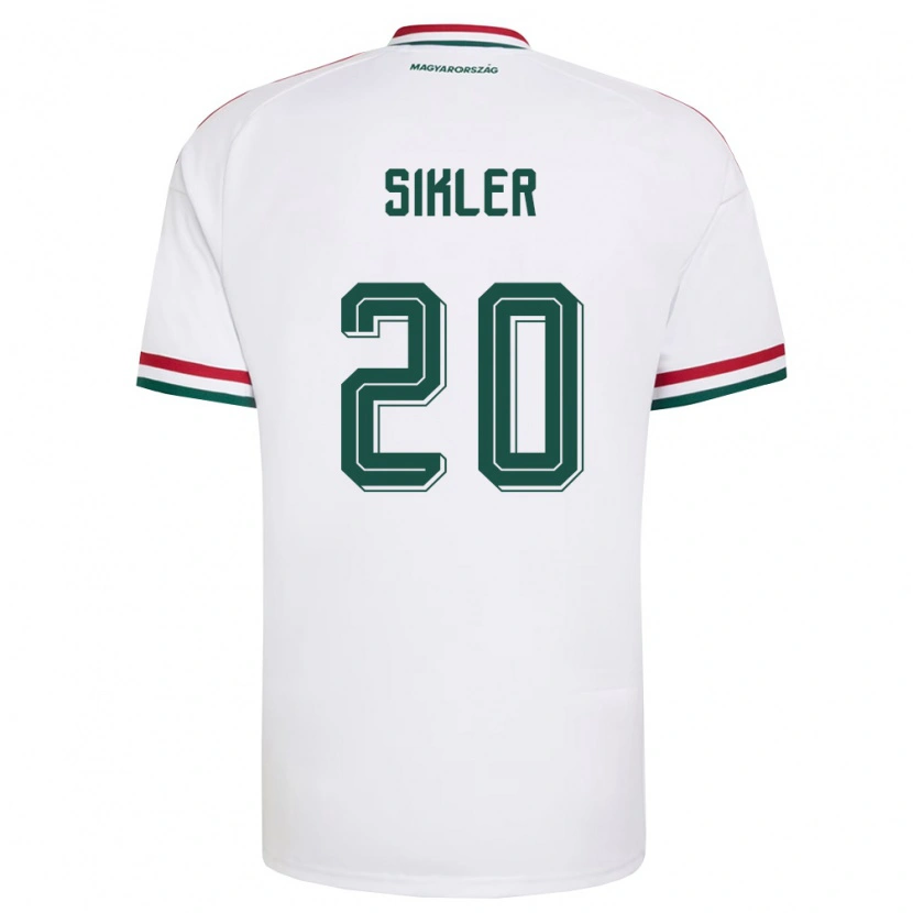 Danxen Mujer Camiseta Hungría Kinga Sikler #20 Blanco Rojo Verde 2ª Equipación 26-28 La Camisa México