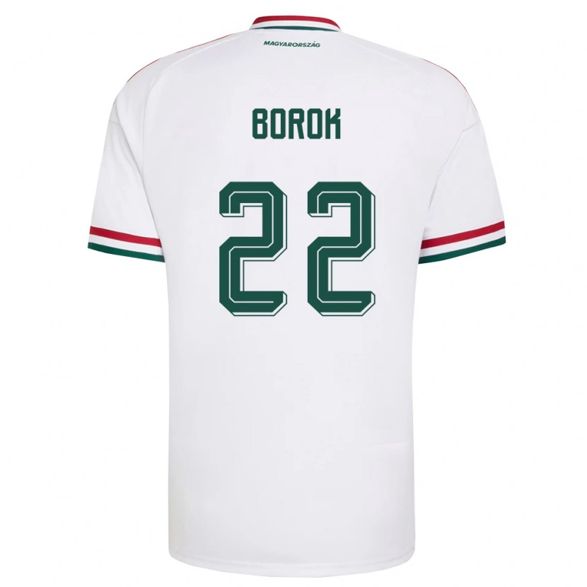 Danxen Mujer Camiseta Hungría Dorina Borók #22 Blanco Rojo Verde 2ª Equipación 26-28 La Camisa México
