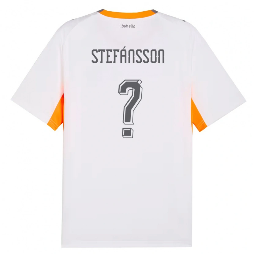 Danxen Mujer Camiseta Islandia Ómar Stefánsson #0 Blanco Naranja Gris 2ª Equipación 26-28 La Camisa México