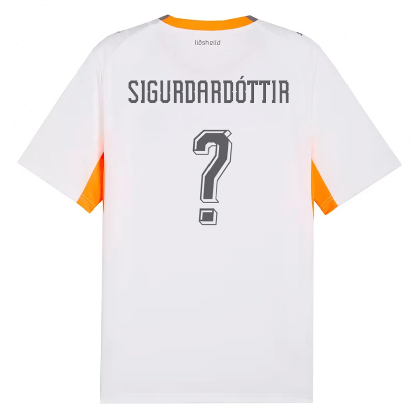Danxen Mujer Camiseta Islandia Sandra Sigurðardóttir #0 Blanco Naranja Gris 2ª Equipación 26-28 La Camisa México