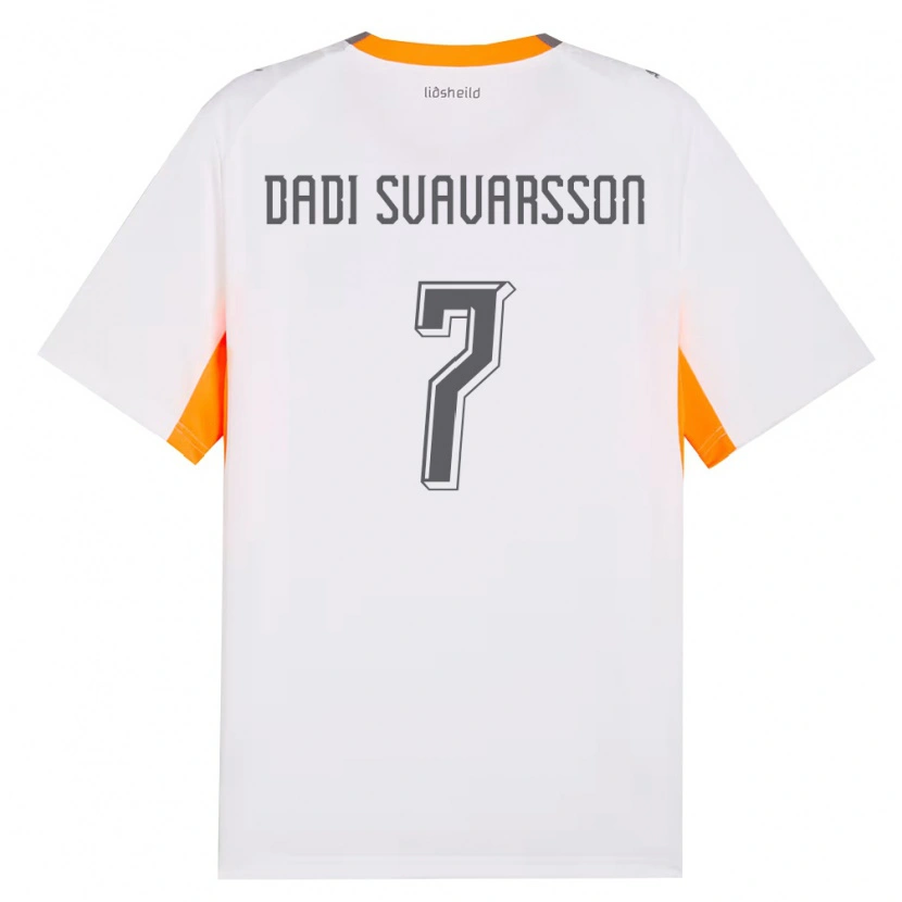 Danxen Mujer Camiseta Islandia Aron Dadi Svavarsson #7 Blanco Naranja Gris 2ª Equipación 26-28 La Camisa México