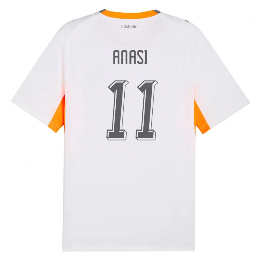 Danxen Mujer Camiseta Islandia Natasha Anasi #11 Blanco Naranja Gris 2ª Equipación 26-28 La Camisa México