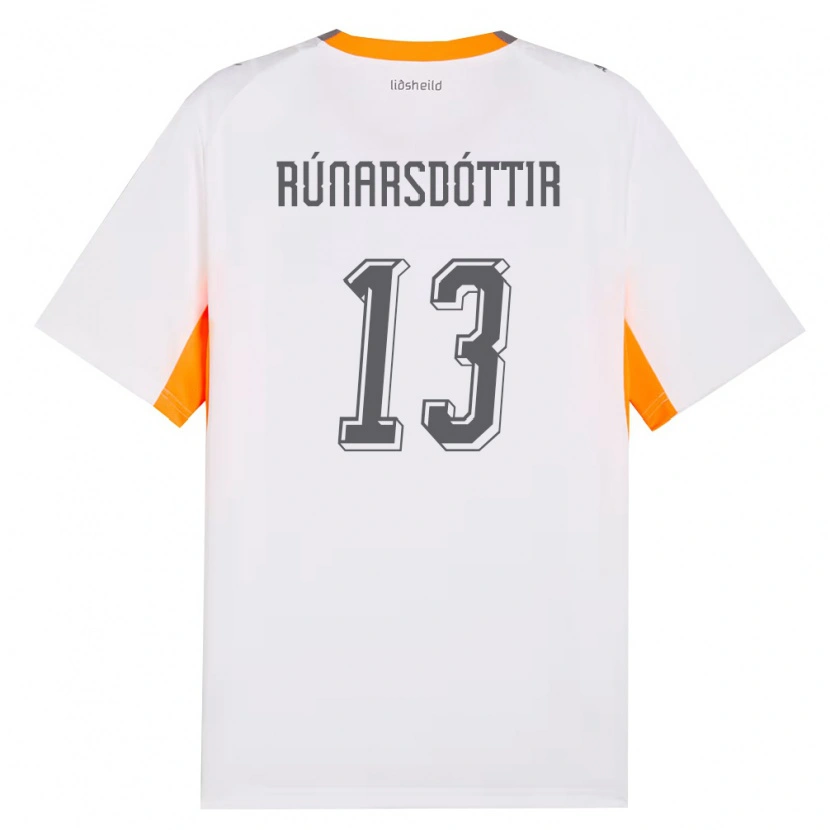 Danxen Mujer Camiseta Islandia Cecilía Rán Rúnarsdóttir #13 Blanco Naranja Gris 2ª Equipación 26-28 La Camisa México