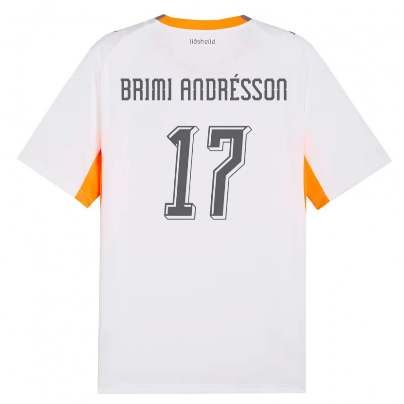 Danxen Mujer Camiseta Islandia Björgvin Brimi Andrésson #17 Blanco Naranja Gris 2ª Equipación 26-28 La Camisa México