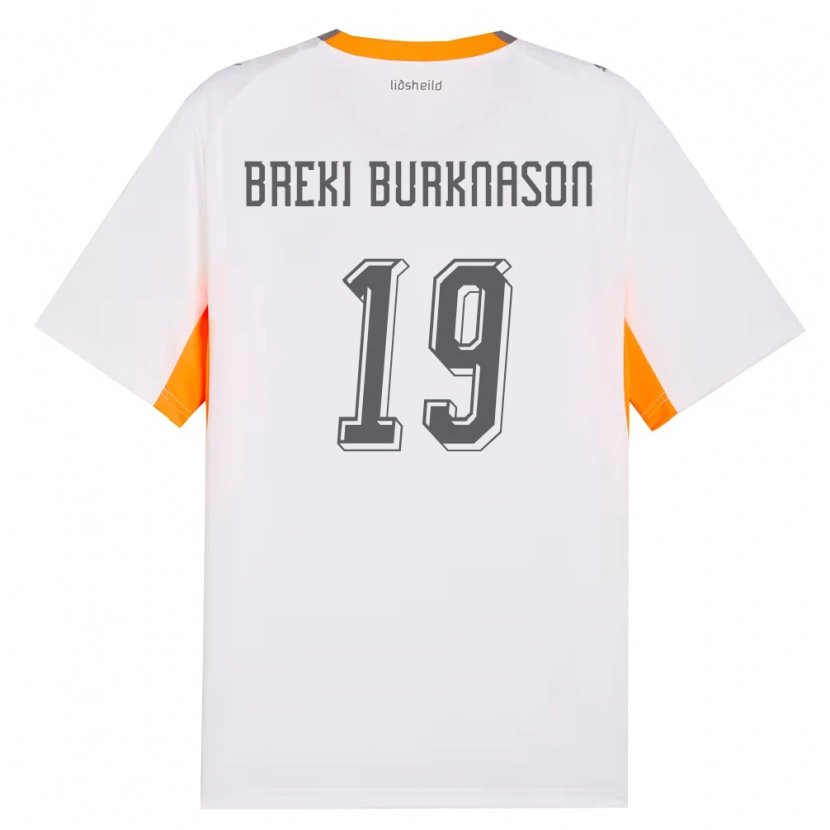 Danxen Mujer Camiseta Islandia Birnir Breki Burknason #19 Blanco Naranja Gris 2ª Equipación 26-28 La Camisa México