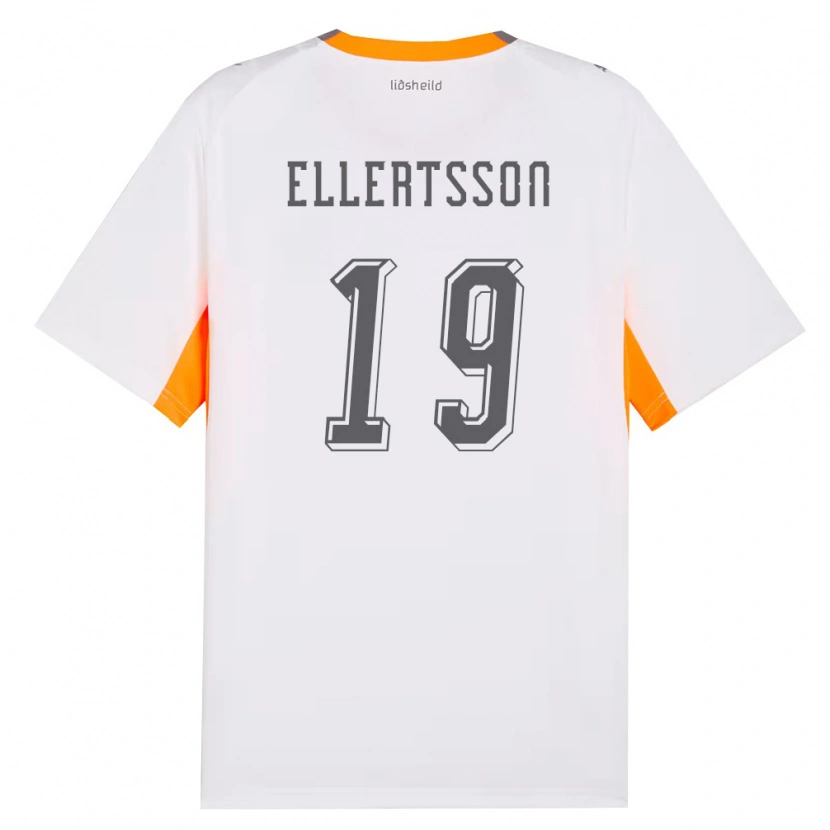 Danxen Mujer Camiseta Islandia Mikael Egill Ellertsson #19 Blanco Naranja Gris 2ª Equipación 26-28 La Camisa México