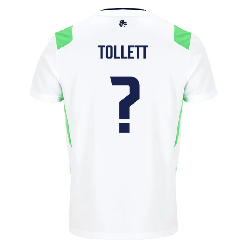 Danxen Mujer Camiseta Irlanda Cillian Tollett #0 Blanco Verde Claro 2ª Equipación 26-28 La Camisa México