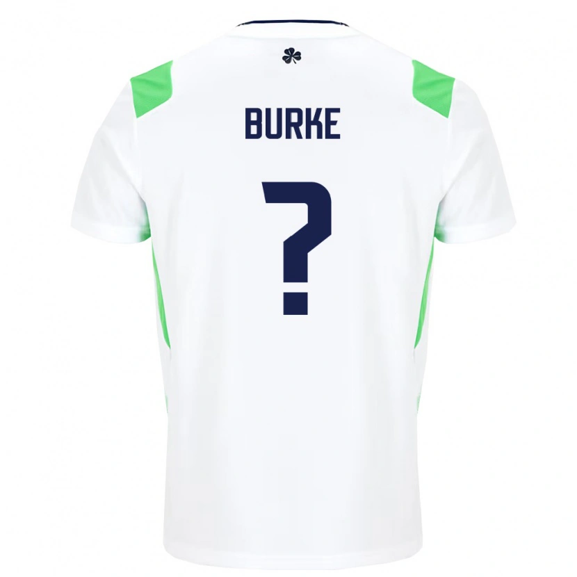 Danxen Mujer Camiseta Irlanda Danny Burke #0 Blanco Verde Claro 2ª Equipación 26-28 La Camisa México