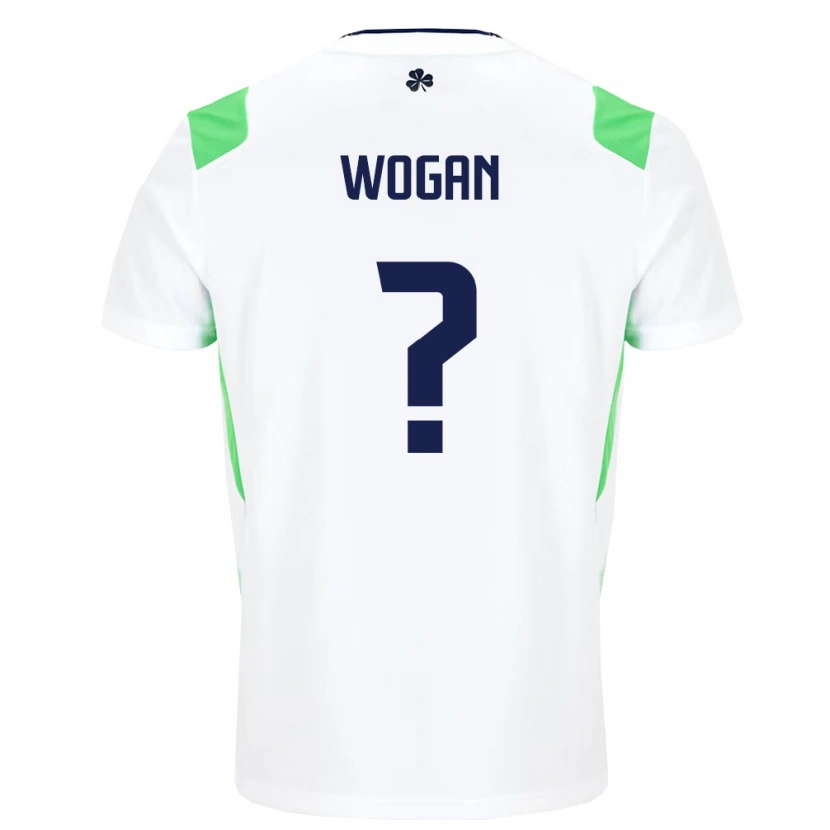 Danxen Mujer Camiseta Irlanda Andrew Wogan #0 Blanco Verde Claro 2ª Equipación 26-28 La Camisa México