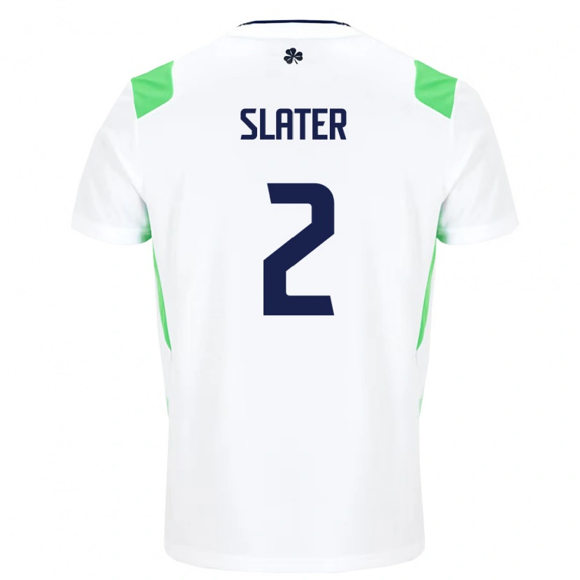 Danxen Mujer Camiseta Irlanda Jacob Slater #2 Blanco Verde Claro 2ª Equipación 26-28 La Camisa México