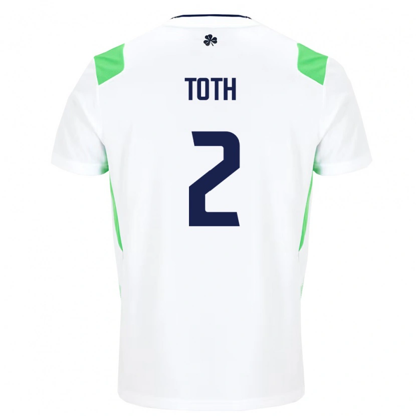 Danxen Mujer Camiseta Irlanda Patrick Toth #2 Blanco Verde Claro 2ª Equipación 26-28 La Camisa México