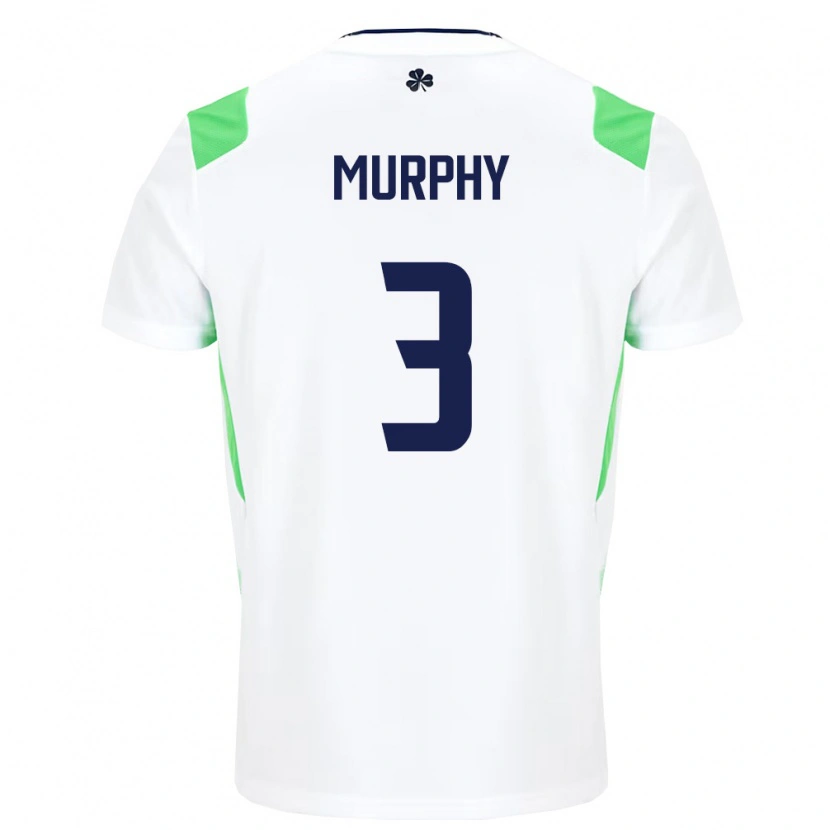 Danxen Mujer Camiseta Irlanda Alex Murphy #3 Blanco Verde Claro 2ª Equipación 26-28 La Camisa México