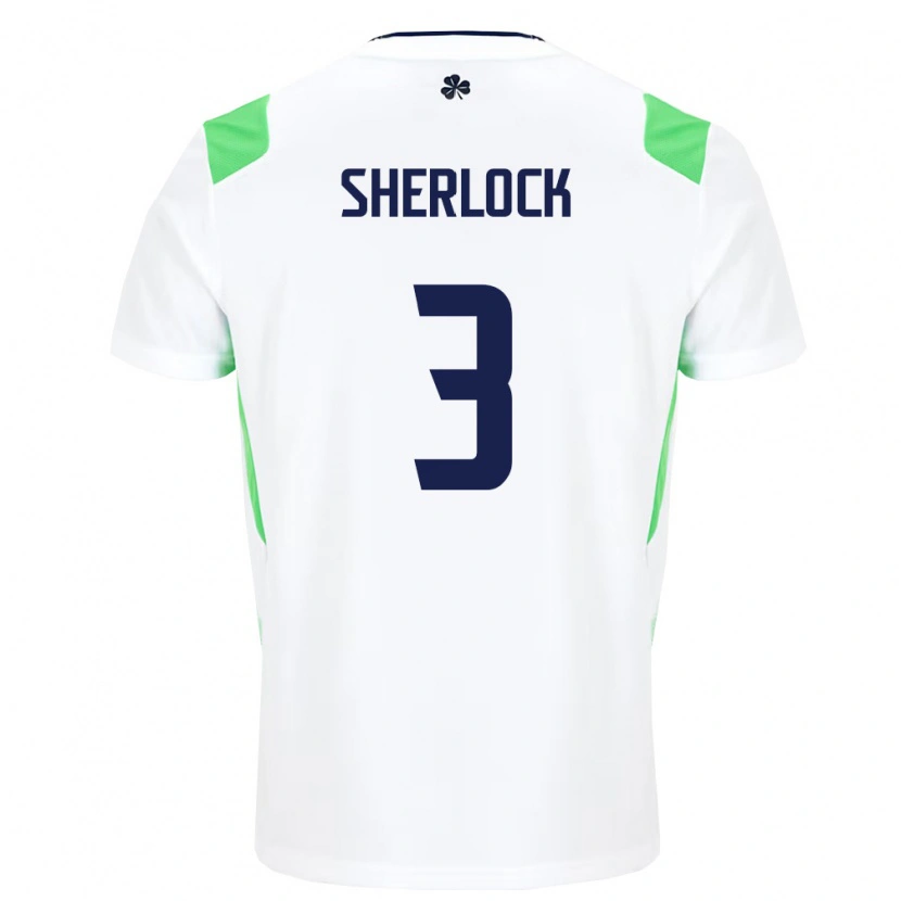Danxen Mujer Camiseta Irlanda Finn Sherlock #3 Blanco Verde Claro 2ª Equipación 26-28 La Camisa México