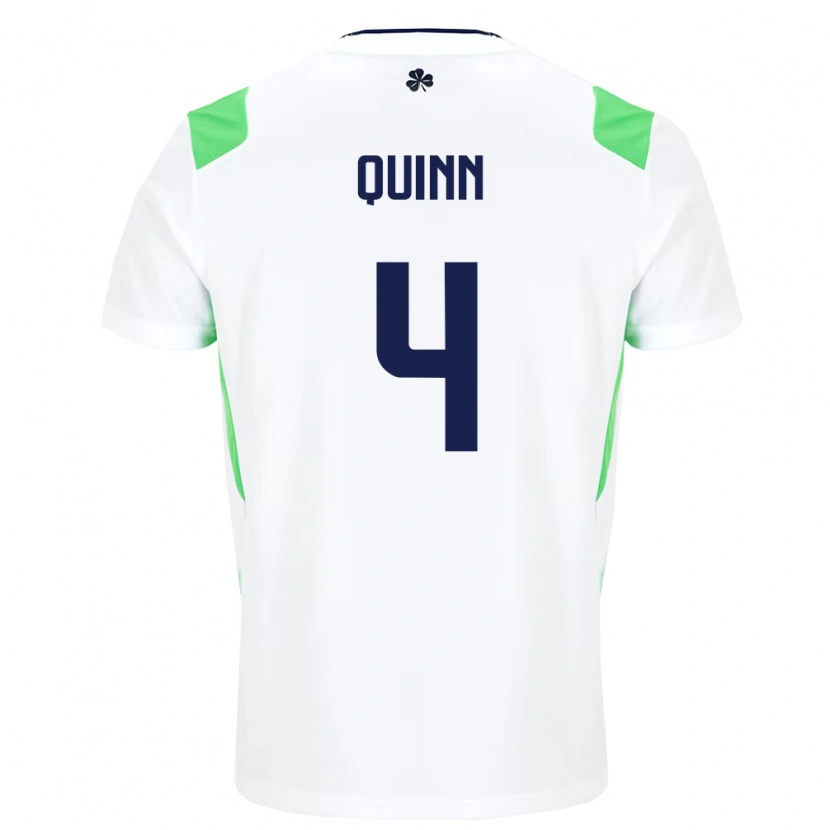 Danxen Mujer Camiseta Irlanda Louise Quinn #4 Blanco Verde Claro 2ª Equipación 26-28 La Camisa México