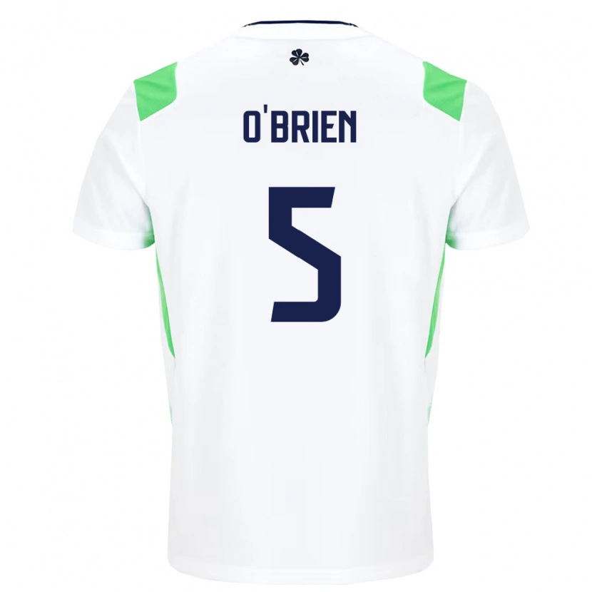Danxen Mujer Camiseta Irlanda Jake O'brien #5 Blanco Verde Claro 2ª Equipación 26-28 La Camisa México