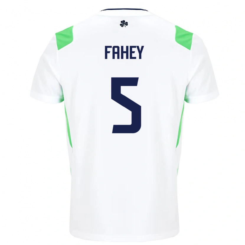 Danxen Mujer Camiseta Irlanda Niamh Fahey #5 Blanco Verde Claro 2ª Equipación 26-28 La Camisa México