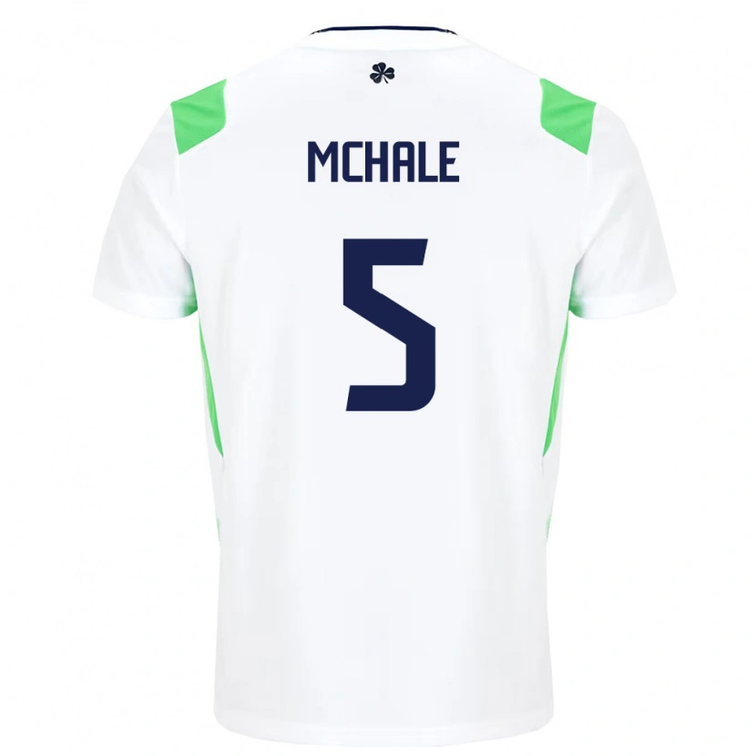 Danxen Mujer Camiseta Irlanda Sean Mchale #5 Blanco Verde Claro 2ª Equipación 26-28 La Camisa México