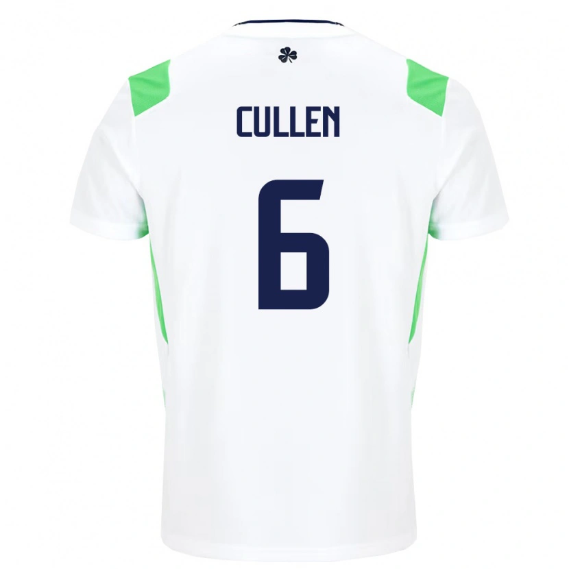 Danxen Mujer Camiseta Irlanda Josh Cullen #6 Blanco Verde Claro 2ª Equipación 26-28 La Camisa México