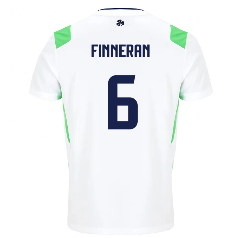 Danxen Mujer Camiseta Irlanda Rory Finneran #6 Blanco Verde Claro 2ª Equipación 26-28 La Camisa México
