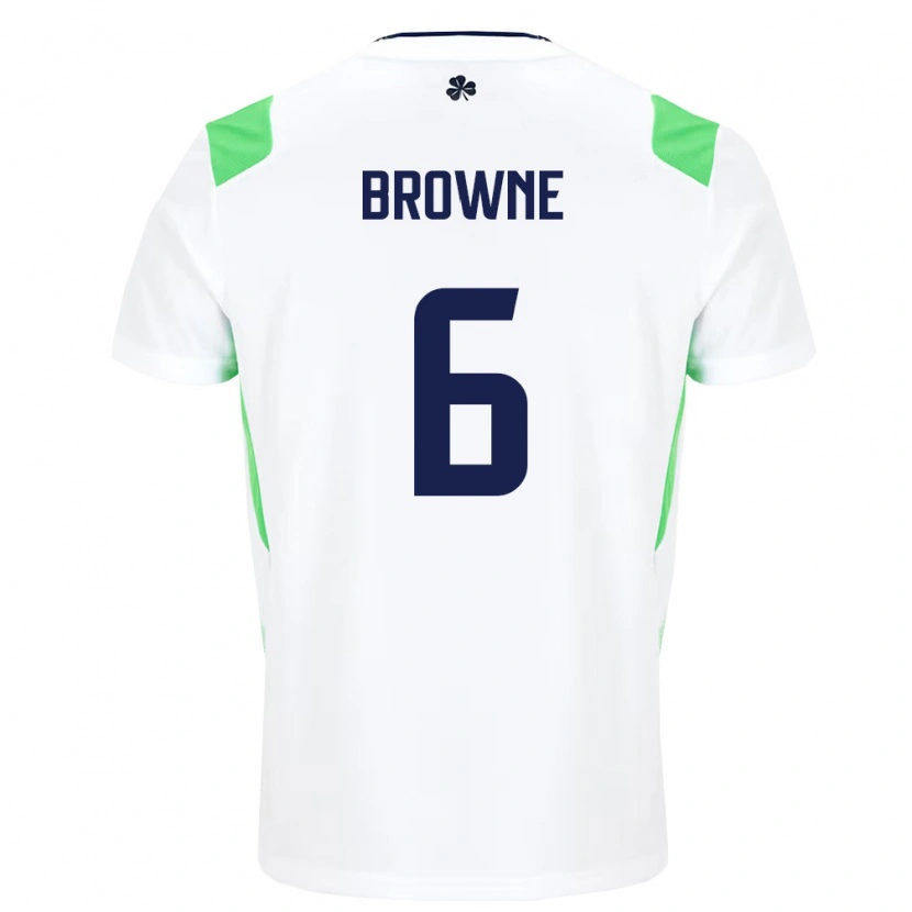 Danxen Mujer Camiseta Irlanda Alan Browne #6 Blanco Verde Claro 2ª Equipación 26-28 La Camisa México