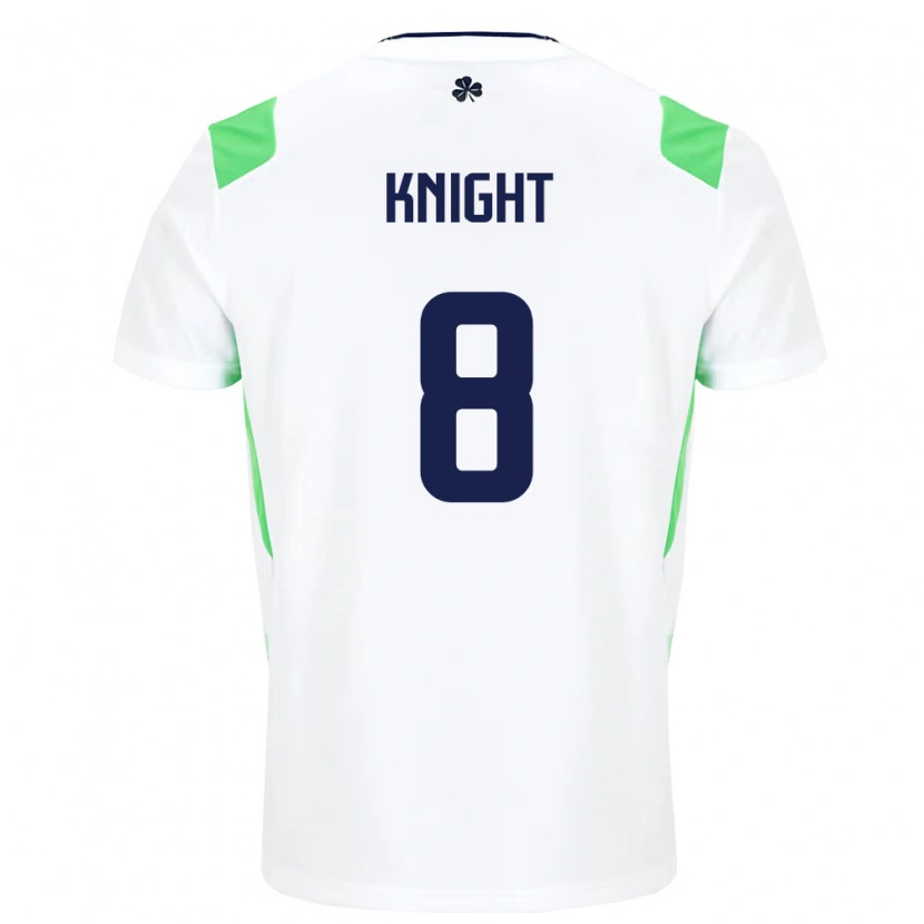 Danxen Mujer Camiseta Irlanda Jason Knight #8 Blanco Verde Claro 2ª Equipación 26-28 La Camisa México