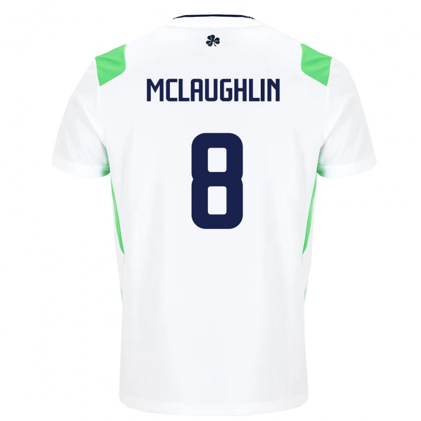 Danxen Mujer Camiseta Irlanda Roma Mclaughlin #8 Blanco Verde Claro 2ª Equipación 26-28 La Camisa México