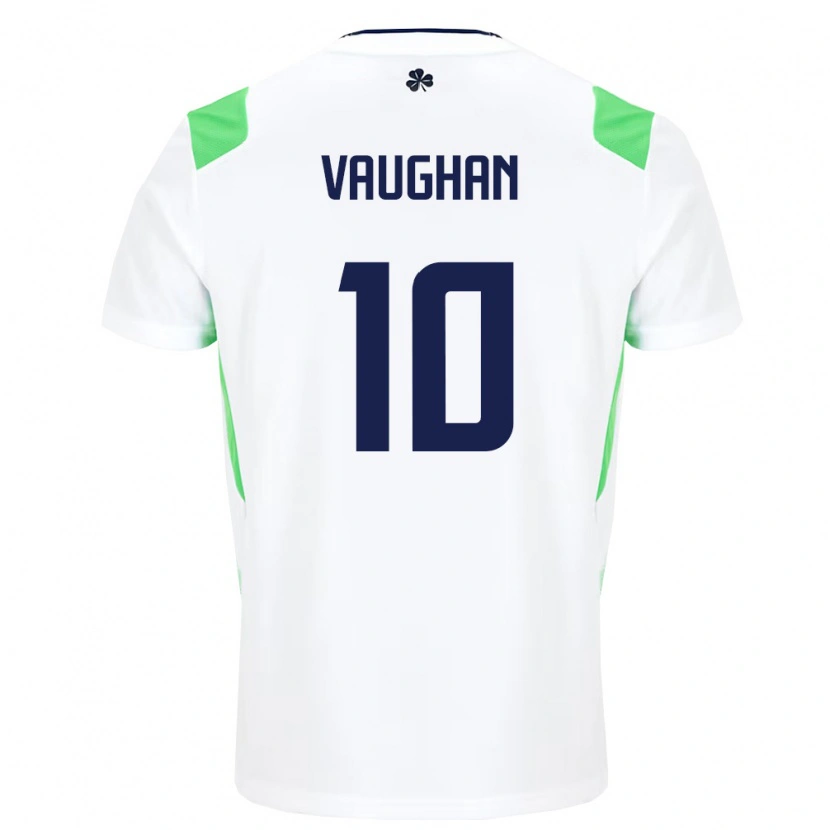 Danxen Mujer Camiseta Irlanda Harry Vaughan #10 Blanco Verde Claro 2ª Equipación 26-28 La Camisa México