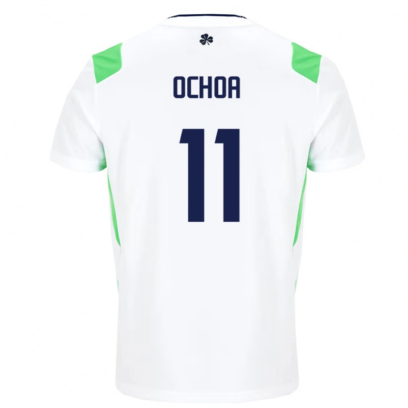 Danxen Mujer Camiseta Irlanda Aarón Ochoa #11 Blanco Verde Claro 2ª Equipación 26-28 La Camisa México